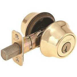Kwikset 665 Series Polished Brass Double-Cylinder Deadbolt Featuring SmartKey Security