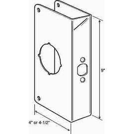 Don-Jo Mfg DOOR REINFORCER 1-3/8 IN. X 4 IN. X 9 IN. POLISHED BRASS