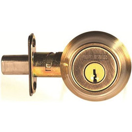 Weiser Elements Antique Brass Single Cylinder Deadbolt