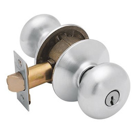 Schlage PLYMOUTH ENTRY LOCKSET F51 SATIN NICKEL