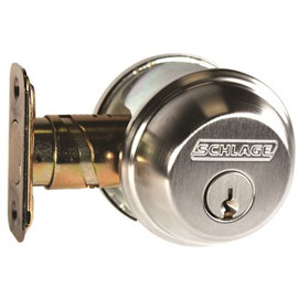 Schlage Single Cylinder Satin Chrome Deadbolt