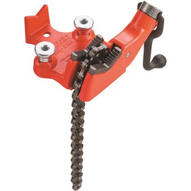 RIDGID 1/8 in. to 2-1/2 in. Pipe Capacity, Top-Screw Bench Chain Vise Model BC210A (Includes Pipe Rest & Bender)