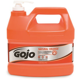 GoJo NATURAL ORANGE Pumice Hand Cleaner, 1 Gallon Quick Acting Lotion Hand Cleaner with Pumice Pump Bottle (Pack of 4)