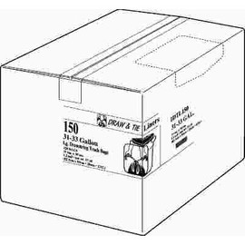 Fits 1.2 mil 33 Gal. 33.5 in. x 38 in. Black Drawstring Can Liner (25 per Roll, 6 Rolls per Case)