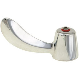 Delta 4 in. Single Hooded Curved Lever Handle Kit with Screw and Red/Blue Indicators in Chrome