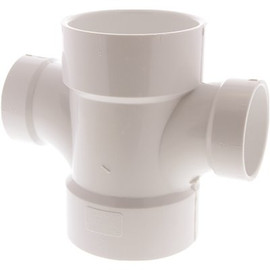 NIBCO 3 in. x 3 in. x 2 in. x 2 in. PVC DWV All Hub Double Sanitary Tee