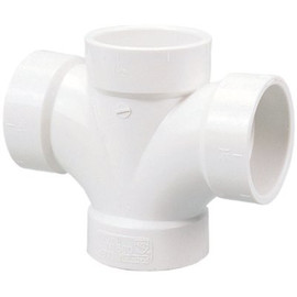 NIBCO 4 in. x 4 in. x 3 in. x 3 in. PVC DWV Double Hub Sanitary Tee Fitting