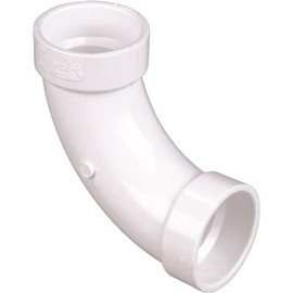 NIBCO 2 in. PVC DWV 90-Degree Hub x Hub Long-Turn Elbow Fitting NIBCO 2 in. PVC DWV 90-Degree Hub x Hub Long-Turn Elbow Fitting