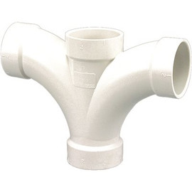 NIBCO 2 in. x 1-1/2 in. x 1-1/2 in. x 1-1/2 in. PVC DWV Double Fixture All Hub Tee Fitting