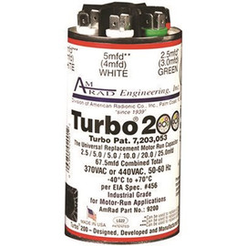 GLOBAL SOURCE TURBO 200 CAPACITOR, 2.5-67.5 MFD, 370 / 440 VAC