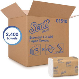 Scott C-Fold Paper Towels with Fast-Drying Absorbency Pockets (12-Packs/Case, 200 C-Fold Towels/Pack)