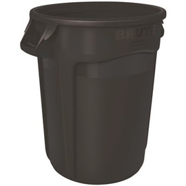 Rubbermaid Commercial Products Brute 44 Gal. Black Round Vented Trash Can