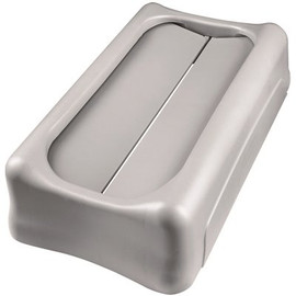 Rubbermaid Commercial Products Slim Jim Gray Trash Can Swing Top Lid