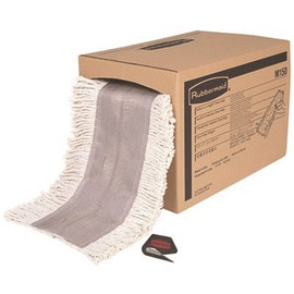 Rubbermaid Commercial Products 5 in. x 40 ft. White Cut to Length Dust String Mop Head