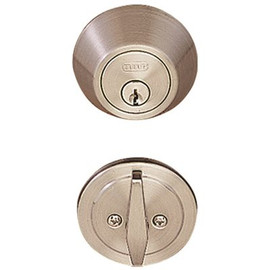 BETTER HOME PRODUCTS Metal Satin Nickel Single Cylinder Deadbolt with Adjustable Backset