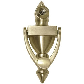 BETTER HOME PRODUCTS 4 in. Satin Nickel Door Knocker with Viewer