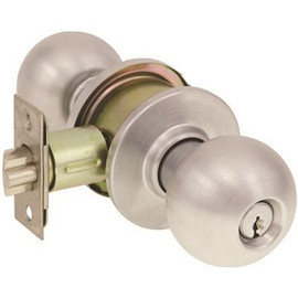 Arrow Lock MK BS AR1 Dull Chrome 2-3/4 in. Entry Lockset Ball Door Knob