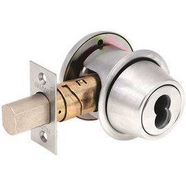 Falcon Single Cylinder Deadbolt ADJ BS IC in Satin Chrome