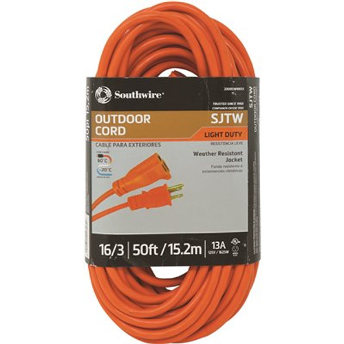 Southwire 50 ft. 16/3 SJTW Outdoor Light-Duty Extension Cord