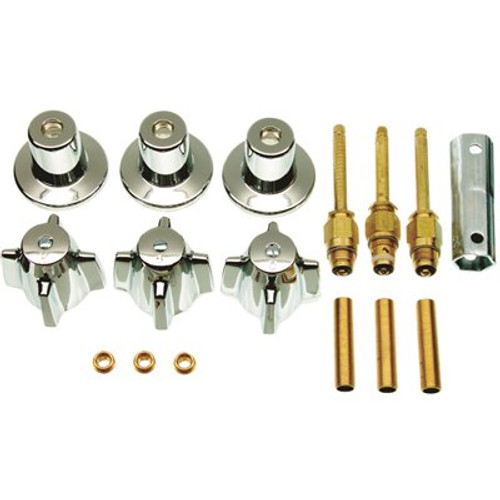 DANCO Central Brass 3-Handle Tub and Shower Faucet Trim Kit in Chrome (Valve Not Included)