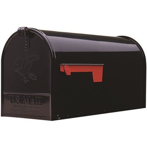 Gibraltar Mailboxes Elite Black, Large, Steel, Post Mount Mailbox
