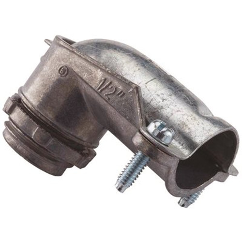 Halex 3/8 in. 90-Degree Flexible Metal Conduit (FMC) Connector