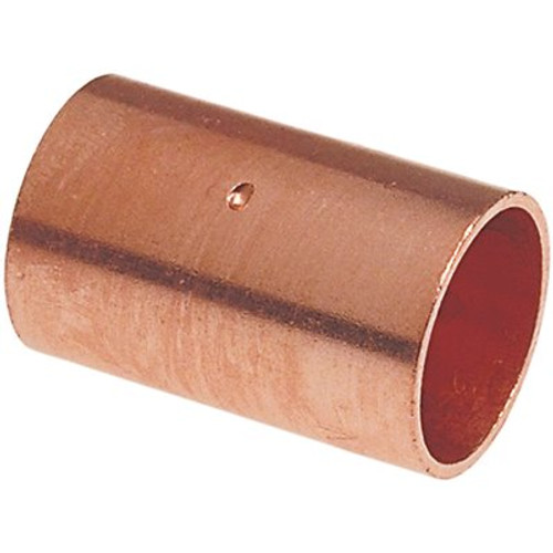 NIBCO 1-1/4 in. Copper Pressure Cup x Cup Coupling With Dimple Stop Fitting