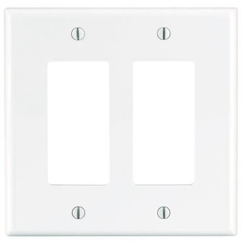 Leviton Decora 2-Gang Midway Nylon Decorator/Rocker Wall Plate - White