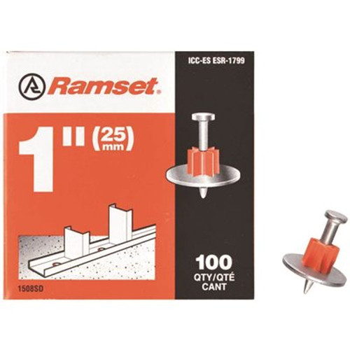 Ramset 1 in. Drive Pins with Washers (100-Pack)