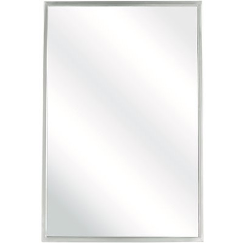 Bradley 24 in. x 36 in. Single Angle Frame Mirror in Stainless Steel