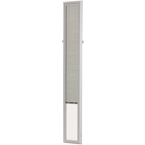 ODL White Cordless Add On Enclosed Aluminum Blinds with 1/2 in. Slats for 7 in. Wide x 64 in. Length Side Light Door Windows