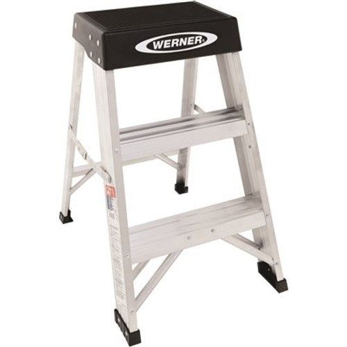 Werner 2 ft. Aluminum Step Ladder (8 ft. Reach Height) with 300 lbs. Load Capacity Type IA Duty Rating