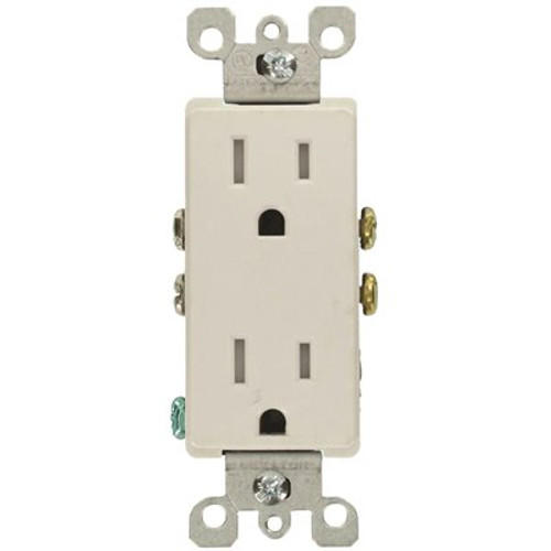 Leviton Decora 15 Amp Tamper-Resistant Duplex Outlet, White (10-Pack)