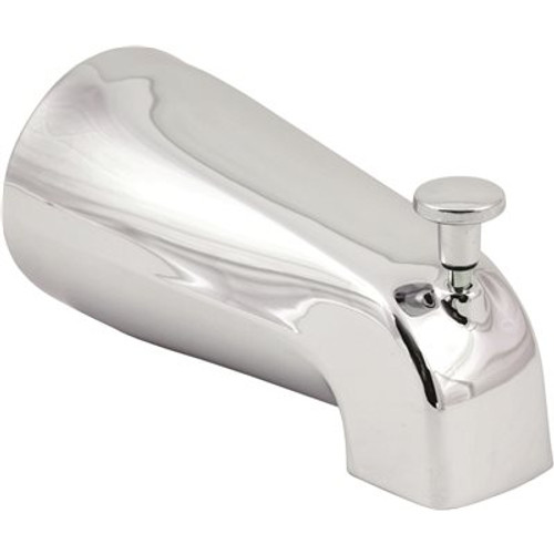 Delta 5.56 in. Long Pull-Up Diverter Tub Spout in Chrome