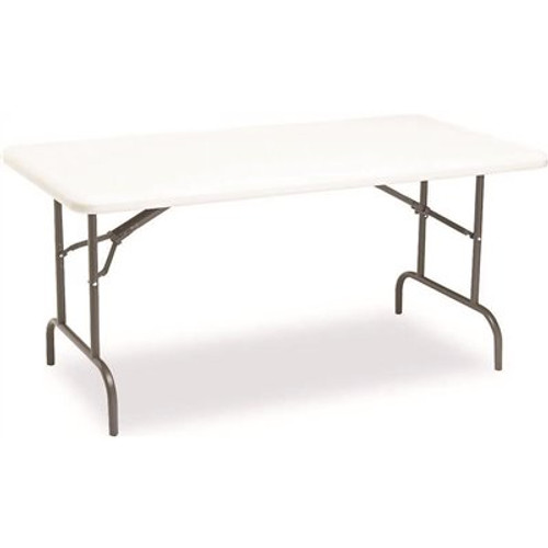 Iceberg 60 in. Platinum/Powder Coated Plastic Folding High Top Table