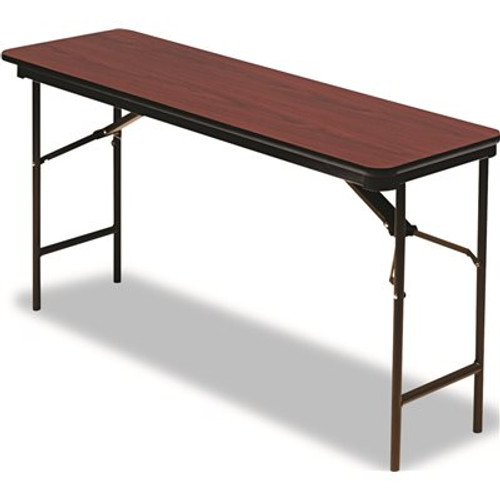 Iceberg 72 in. Mahogany Wood Stackable Folding Utility Table