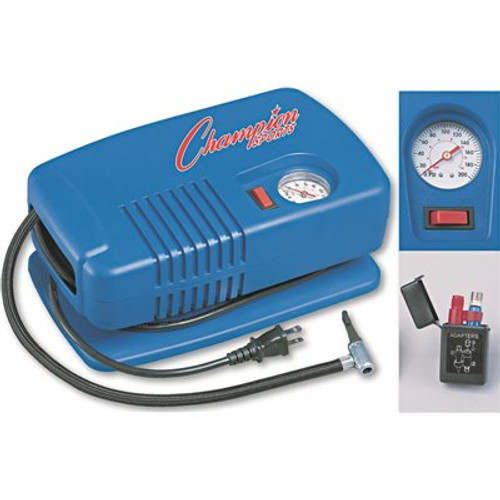 Champion SPORT ELECTRIC INFLATING PUMP WITH GAUGE, HOSE & NEEDLE, 1/4 HP COMPRESSOR