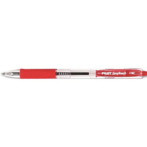 PILOT EASYTOUCH BALLPOINT RETRACTABLE PEN, RED INK, FINE, DOZEN