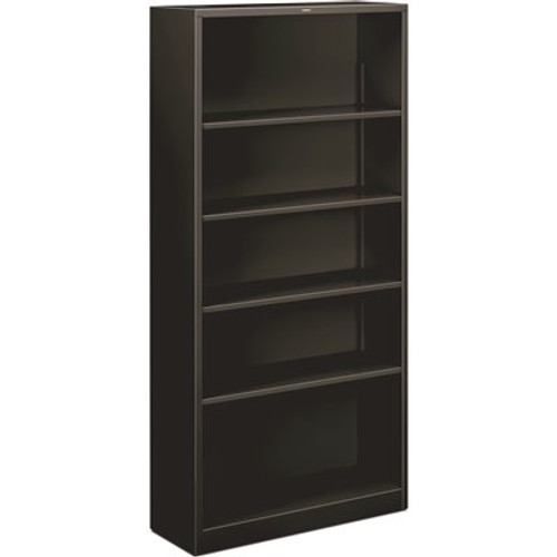 HON 34-1/2 in. W x 12-5/8w x 71 in H. Black 5-Shelves Metal Bookcase