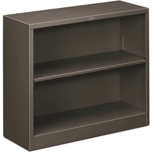HON 34-1/2 in. W x 12-5/8 in. D x 29 in. H Charcoal 2-Shelves Metal Bookcase