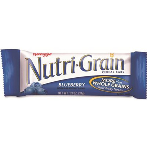 Nutri-Grain 1.3 oz. Blueberry Kellogg's Cereal Bars Salty Snack Indv Wrapped Bar (16-Bars/Box)