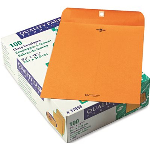 QUALITY PARK PRODUCTS CLASP ENVELOPE, 9 1/2 X 12 1/2, 28LB, LIGHT BROWN, 100/BOX