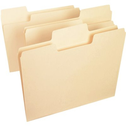 Smead Supertab File Folders 1/3 in. Cut Top Tab Letter, Manila (100-Box)