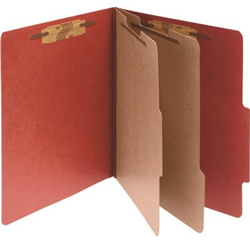ACCO Pressboard 25-Point Classification Legal Folder 6-Section, Earth Red (10/Box)