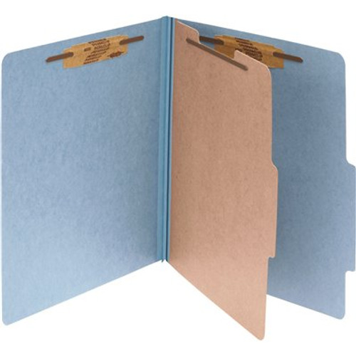 ACCO Pressboard 25-Point Classification Legal Folder 4-Section, Sky Blue (10/Box)