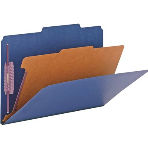 Smead Pressboard Classification Legal Folder 4-Section, Dark Blue (10-Box)