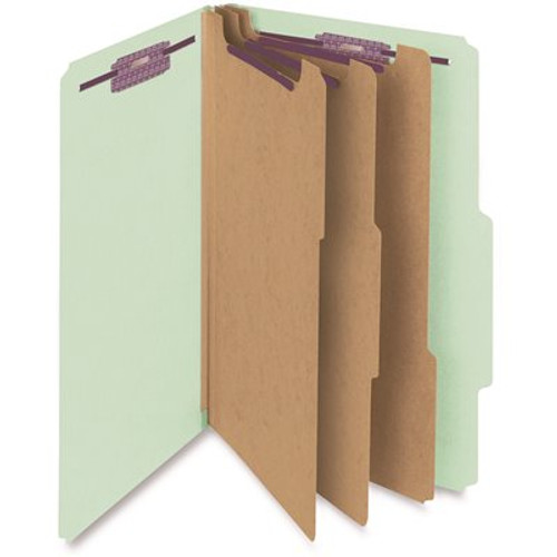 Smead 3 in. Expansion Classification Legal Folder 8-Section, Gray-Green (10-Box)