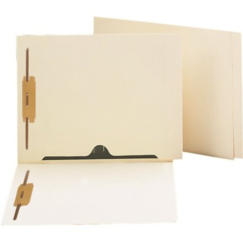 Smead Reinforced End Tab Pocket Folder, 2 Fasteners, Letter, Manila, (50/Box)