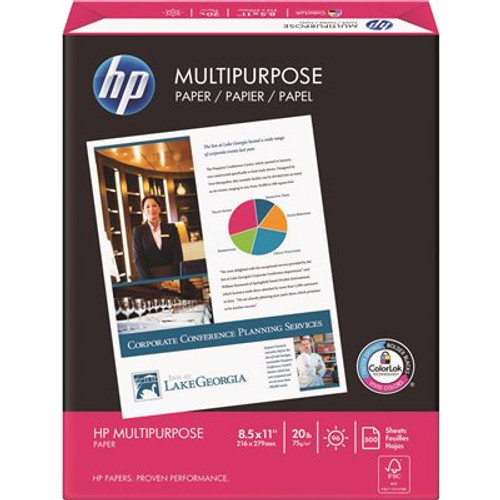 HP 8-1/2 in. x 11 in. White 20 lbs. 96 Brightness Multi-Purpose Paper (500-Sheets/Ream)