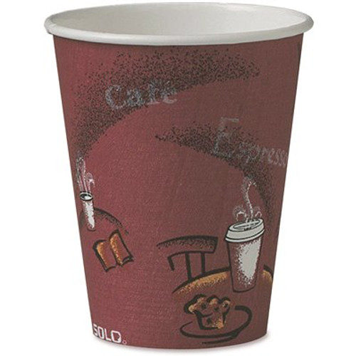 SOLO 8 oz. Bistro and Maroon Paper Hot Drink Cups (50 per Pack)
